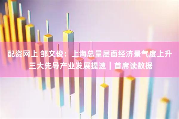 配资网上 邹文俊：上海总量层面经济景气度上升 三大先导产业发展提速︱首席读数据