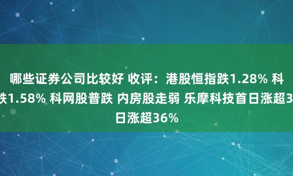 哪些证券公司比较好 收评：港股恒指跌1.28% 科指跌1.58% 科网股普跌 内房股走弱 乐摩科技首日涨超36%
